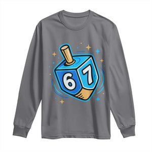 Funny 67 Hanukkah Dreidel Long Sleeve Shirt Chanukah Star Of David TS11 Charcoal Print Your Wear