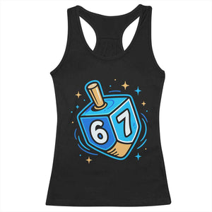 Funny 67 Hanukkah Dreidel Racerback Tank Top Chanukah Star Of David TS11 Black Print Your Wear
