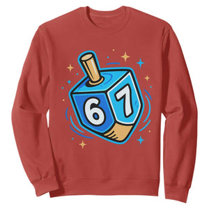 Funny 67 Hanukkah Dreidel Sweatshirt Chanukah Star Of David TS11 Red Print Your Wear