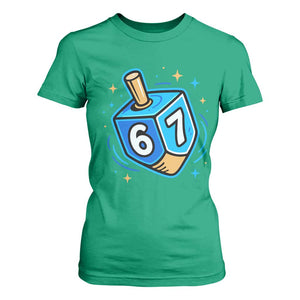 Funny 67 Hanukkah Dreidel T Shirt For Women Chanukah Star Of David TS11 Irish Green Print Your Wear