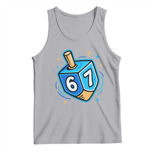Funny 67 Hanukkah Dreidel Tank Top Chanukah Star Of David TS11 Athletic Heather Print Your Wear