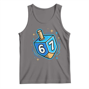 Funny 67 Hanukkah Dreidel Tank Top Chanukah Star Of David TS11 Deep Heather Print Your Wear
