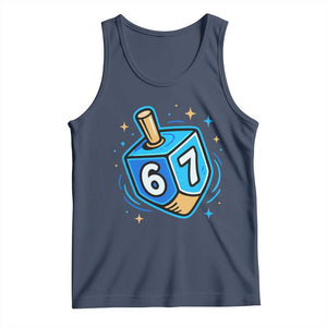 Funny 67 Hanukkah Dreidel Tank Top Chanukah Star Of David TS11 Navy Print Your Wear