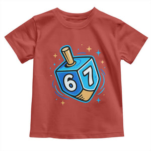 Funny 67 Hanukkah Dreidel Toddler T Shirt Chanukah Star Of David TS11 Red Print Your Wear