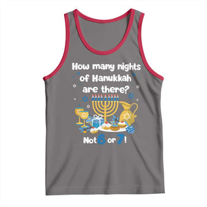Funny 67 Hanukkah Tank Top How Many Nights Of Hanukkah Are There Not 6 or 7 TS11 Deep Heather Red Print Your Wear