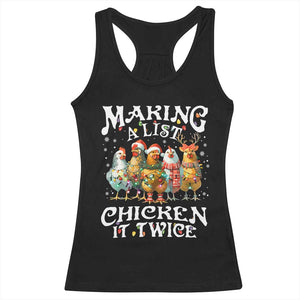 Making A List Chicken It Twice Racerback Tank Top Funny Christmas Chicken TS11 Black Print Your Wear