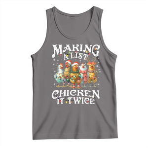 Making A List Chicken It Twice Tank Top Funny Christmas Chicken TS11 Deep Heather Print Your Wear