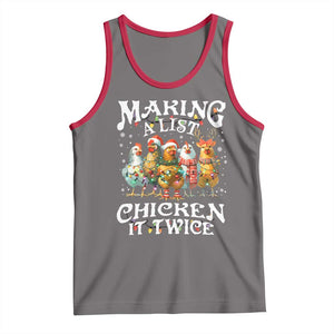 Making A List Chicken It Twice Tank Top Funny Christmas Chicken TS11 Deep Heather Red Print Your Wear