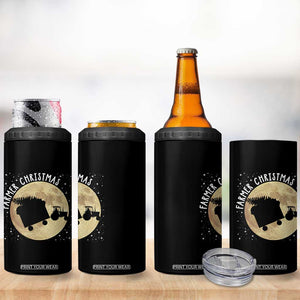 Funny Farmer Christmas 4 in 1 Can Cooler Tumbler Xmas Santa Farm Tractor Moon TS11 Print Your Wear