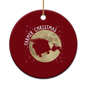 Funny Farmer Christmas Ceramic Ornament Xmas Santa Farm Tractor Moon TS11 1pc Red Print Your Wear