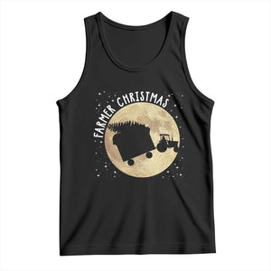 Funny Farmer Christmas Tank Top Xmas Santa Farm Tractor Moon TS11 Black Print Your Wear