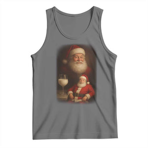 Funny Christmas Santa Drinking Milk Dank Meme Tank Top TS11 Black Heather Print Your Wear