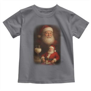 Funny Christmas Santa Drinking Milk Dank Meme Toddler T Shirt TS11 Charcoal Print Your Wear