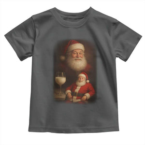 Funny Christmas Santa Drinking Milk Dank Meme Toddler T Shirt TS11 Dark Heather Print Your Wear