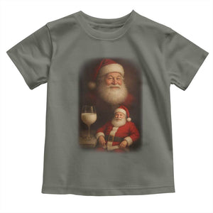 Funny Christmas Santa Drinking Milk Dank Meme Toddler T Shirt TS11 Military Green Print Your Wear