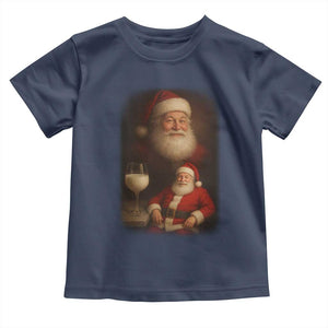 Funny Christmas Santa Drinking Milk Dank Meme Toddler T Shirt TS11 Navy Print Your Wear