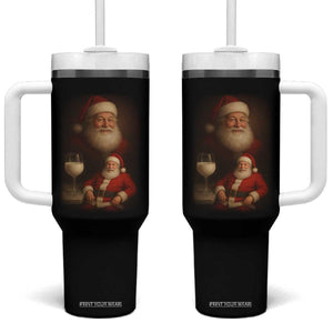 Funny Christmas Santa Drinking Milk Dank Meme Tumbler With Handle TS11 One Size: 40 oz Black Print Your Wear