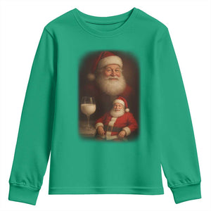 Funny Christmas Santa Drinking Milk Dank Meme Youth Sweatshirt TS11 Irish Green Print Your Wear