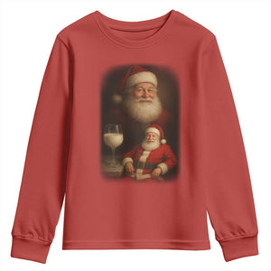 Funny Christmas Santa Drinking Milk Dank Meme Youth Sweatshirt TS11 Red Print Your Wear
