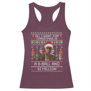 Funny Christmas Billy Meme Racerback Tank Top All I Want For Christmas Is A 8 Ball And 2 Million Dollars - Print Your Wear