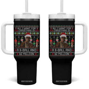 Funny Christmas Billy Meme Tumbler With Handle All I Want For Christmas Is A 8 Ball And 2 Million Dollars TS11 One Size: 40 oz Black Print Your Wear