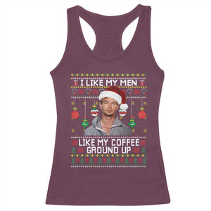 Funny Christmas Jeffrey Dahmer Racerback Tank Top I Like My Men Like My Coffee Ground Up Serial Killer - Print Your Wear