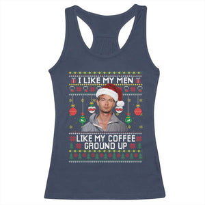 Funny Christmas Jeffrey Dahmer Racerback Tank Top I Like My Men Like My Coffee Ground Up Serial Killer TS11 Navy Print Your Wear