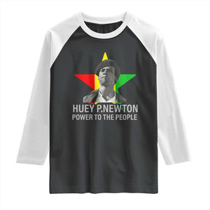 Huey P.Newton Power To The People Raglan Shirt Black Panther Party Black History Month TS11 Black White Print Your Wear