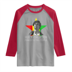 Huey P.Newton Power To The People Raglan Shirt Black Panther Party Black History Month TS11 Sport Gray Red Print Your Wear