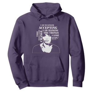 Angela Davis Quotes Hoodie I Am No Longer Accepting The Things I Cannot Change Black History Month TS11 Purple Print Your Wear