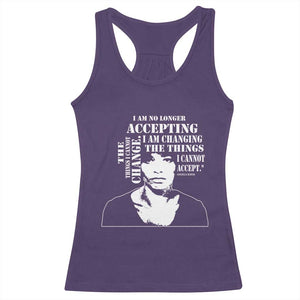 Angela Davis Quotes Racerback Tank Top I Am No Longer Accepting The Things I Cannot Change Black History Month TS11 Purple Print Your Wear