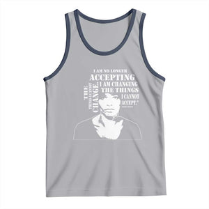 Angela Davis Quotes Tank Top I Am No Longer Accepting The Things I Cannot Change Black History Month TS11 Athletic Heather Navy Print Your Wear