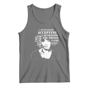 Angela Davis Quotes Tank Top I Am No Longer Accepting The Things I Cannot Change Black History Month TS11 Black Heather Print Your Wear