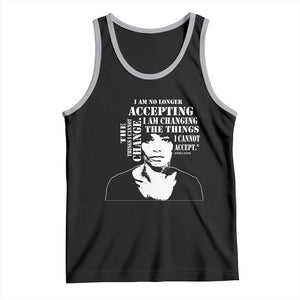 Angela Davis Quotes Tank Top I Am No Longer Accepting The Things I Cannot Change Black History Month TS11 Black Athletic Heather Print Your Wear