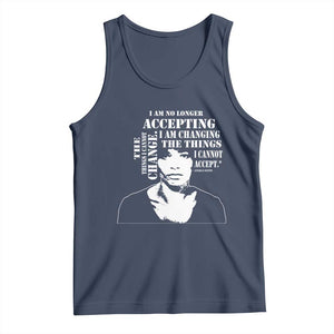 Angela Davis Quotes Tank Top I Am No Longer Accepting The Things I Cannot Change Black History Month TS11 Navy Print Your Wear