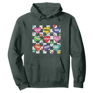 Funny Spanish Candy Heart Valentine's Day Hoodie TS11 Dark Forest Green Print Your Wear