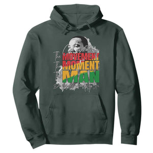 Dr Martin Luther King Jr Hoodie Celebrating The Movement Moment The Man TS11 Dark Forest Green Print Your Wear