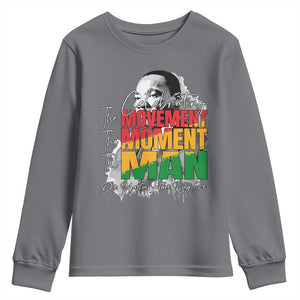 Dr Martin Luther King Jr Youth Sweatshirt Celebrating The Movement Moment The Man TS11 Charcoal Print Your Wear