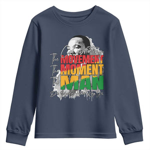 Dr Martin Luther King Jr Youth Sweatshirt Celebrating The Movement Moment The Man TS11 Navy Print Your Wear