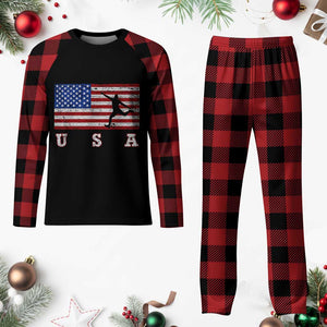 Patriotic Soccer Plaid Pajama Set USA American Flag Team TS11 Buffalo Plaid Print Your Wear