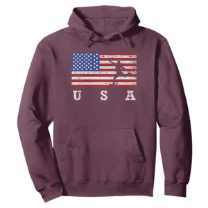 Patriotic Soccer Hoodie USA American Flag Team TS11 Maroon Print Your Wear