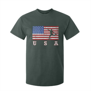 Patriotic Soccer T Shirt For Kid USA American Flag Team TS11 Dark Forest Green Print Your Wear
