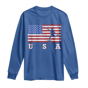 Patriotic Soccer Long Sleeve Shirt USA American Flag Team TS11 Royal Blue Print Your Wear