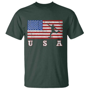 Patriotic Soccer T Shirt USA American Flag Team TS11 Dark Forest Green Print Your Wear