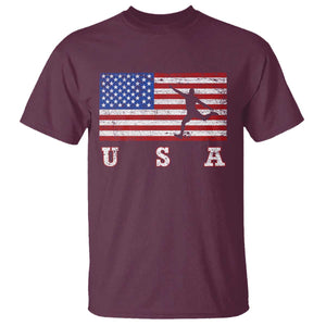 Patriotic Soccer T Shirt USA American Flag Team TS11 Maroon Print Your Wear