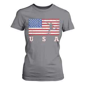 Patriotic Soccer T Shirt For Women USA American Flag Team TS11 Charcoal Print Your Wear