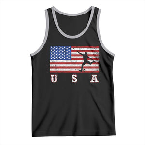 Patriotic Soccer Tank Top USA American Flag Team TS11 Black Athletic Heather Print Your Wear