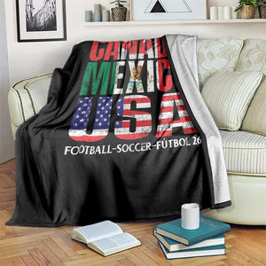 Soccer Lover Throw Blanket Canada Mexico USA Pride Football Futbol 2026 TS11 Print Your Wear