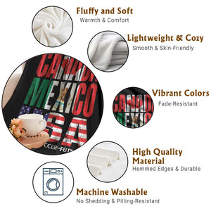 Soccer Lover Throw Blanket Canada Mexico USA Pride Football Futbol 2026 TS11 Print Your Wear