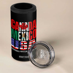 Soccer Lover 4 in 1 Can Cooler Tumbler Canada Mexico USA Pride Football Futbol 2026 TS11 Print Your Wear
